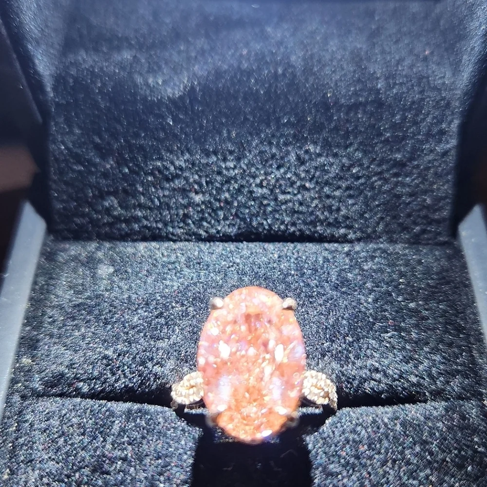 7.27ct 14k Rose Gold Custom Designed Pink Lab Diamond Engagement Ring Size 5 ✨💍 - Picture 6 of 10